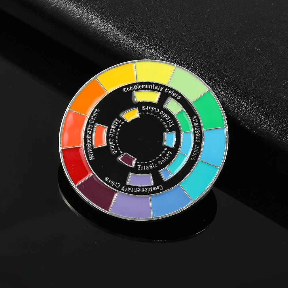 

Colorful Wheel Enamel Pin Artist Gift Lapel Pins for Backpack Designer Artists Palette Brooch Hats Pins for Boards Rainbow Gift