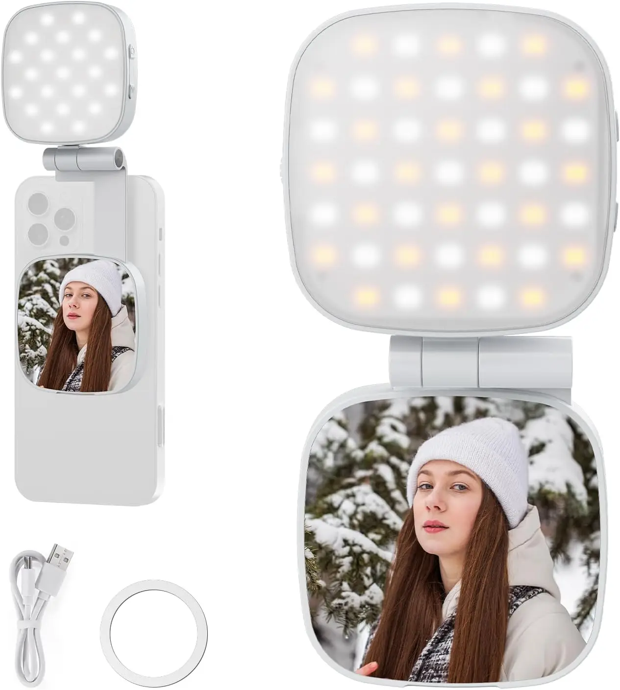 2W CRI95+ Bi Color Swivel Small LED Phone Fill Lighting Basics Magnetic Selfie L