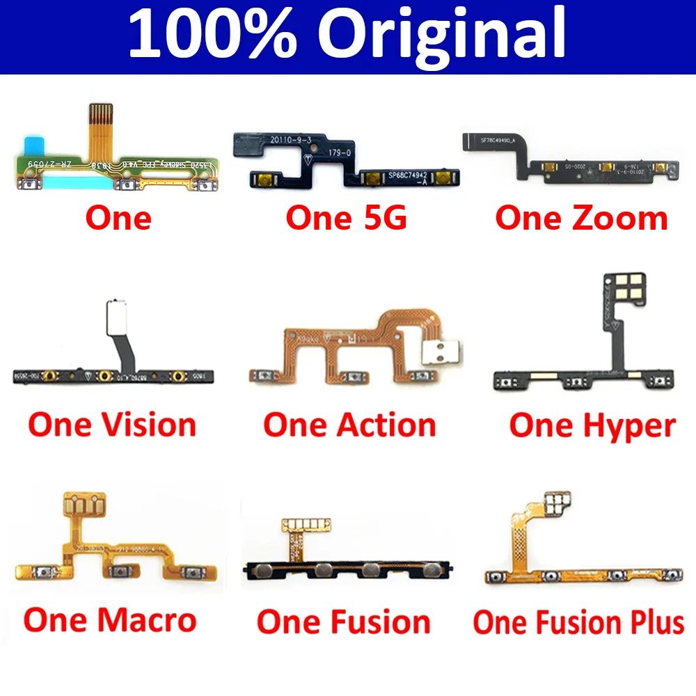 Originale Power Volume Flex Per Motorola Moto One Zoom Hyper Vision Action Macro Fusion Plus / One 5G Power Button Flex Cable