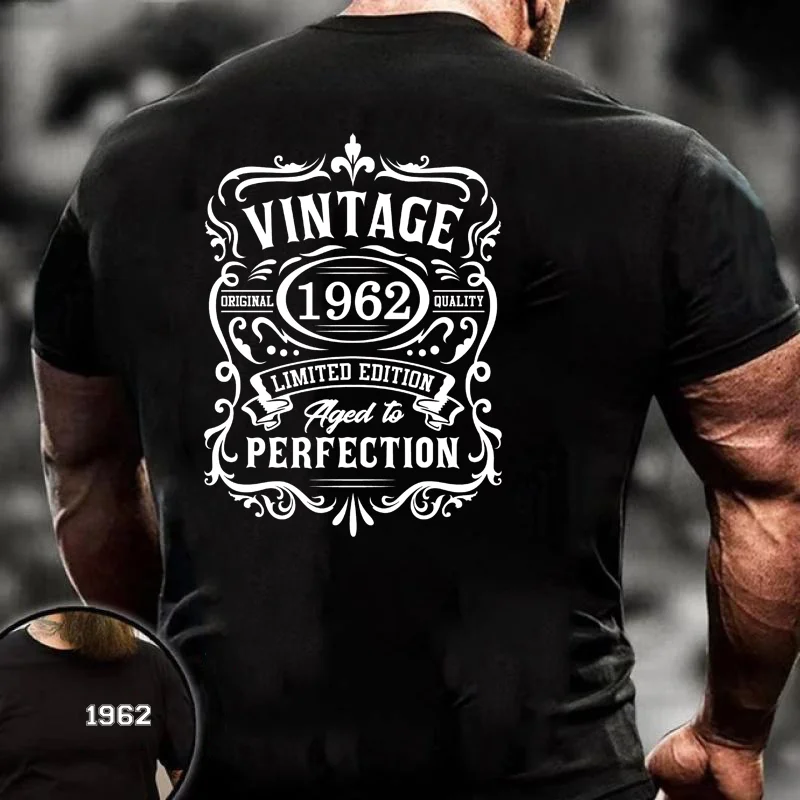 

Limited Edition 1962 Vintage Classic T-Shirt Men's Fashion Cool 1962 Round Neck Shirt Casual T-Shirt Tops