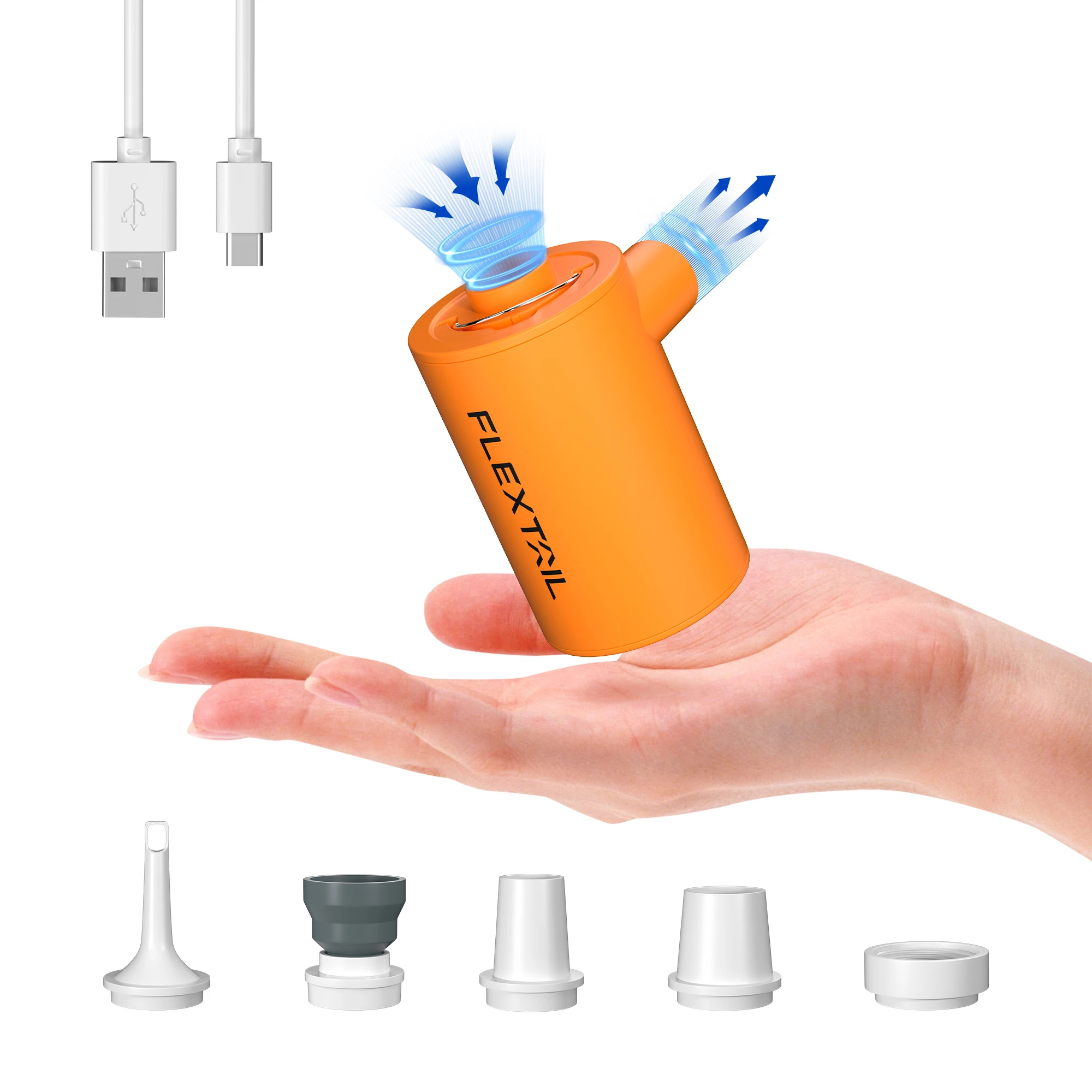 FLEXTAIL MAX POMPA - Elektrikli Hava Pompası 3.4kPa Hava Yatak Yatak Uyku Pedleri Vakum Torbası Havuz Şamandıraları için Taşınabilir Kamp Pompası