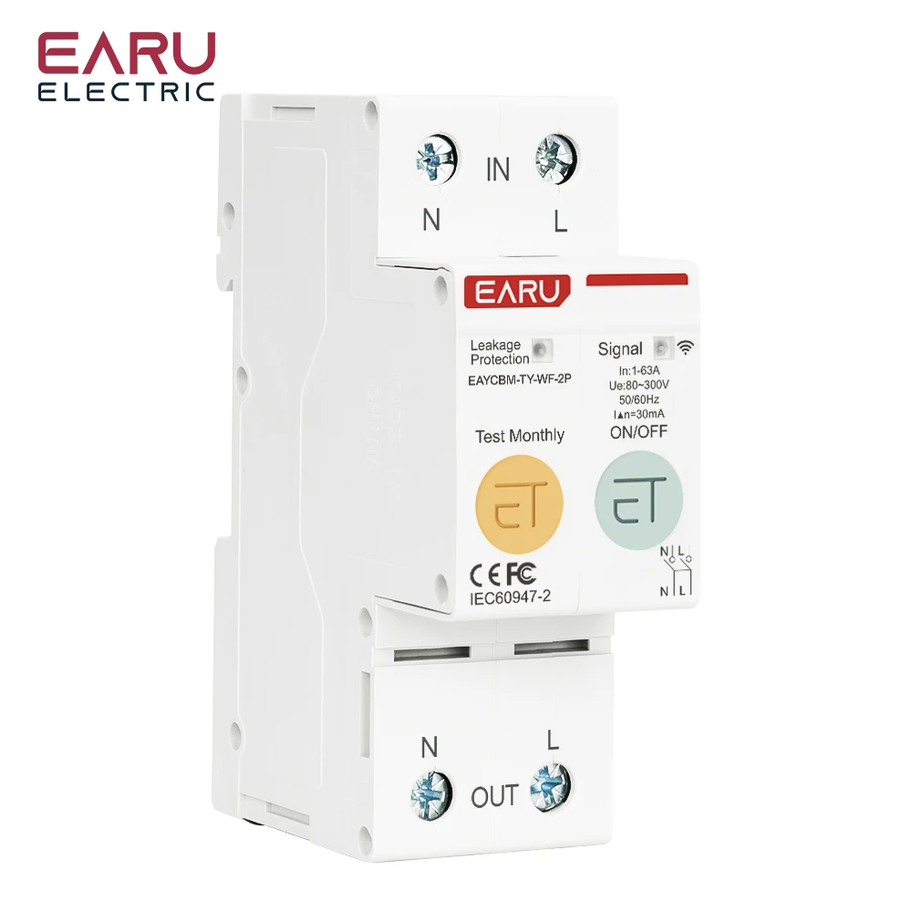 1P 2P TUYA APP Zigbee WIFI Smart Energy Power Consumption kWh Meter Circuit Brea