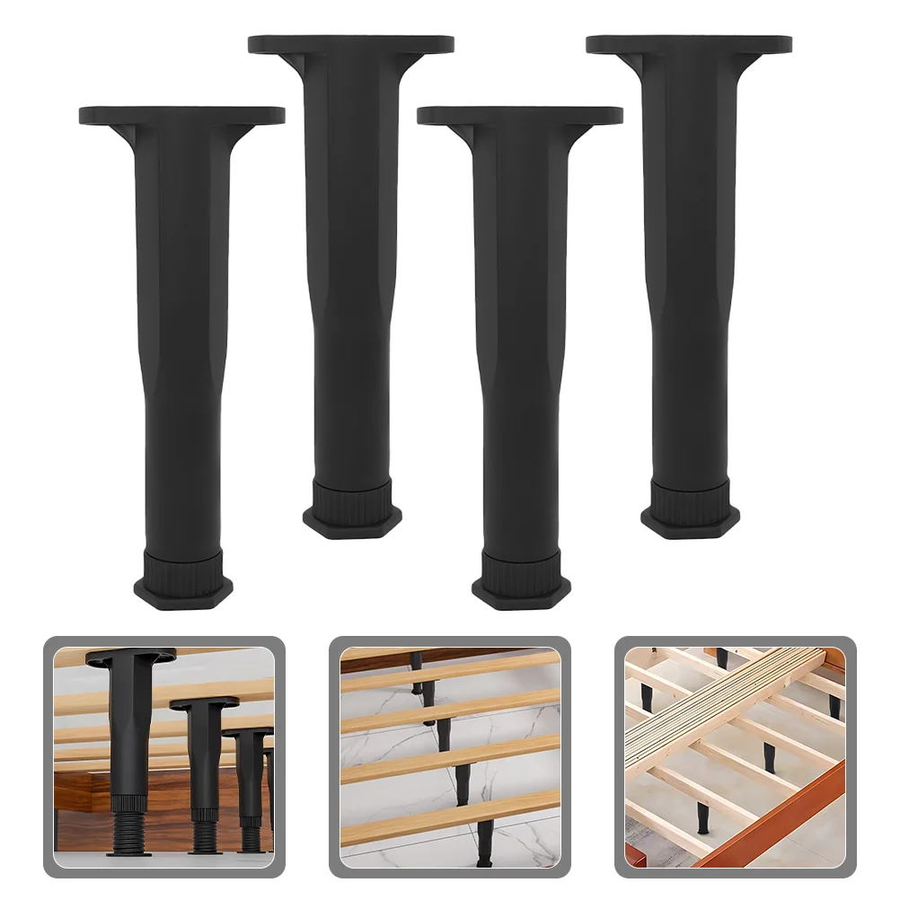 

4 Pcs Bed Frame Support Legs Adjustable Replacement Center Reinforcement Kit Parts Bedframe Risers