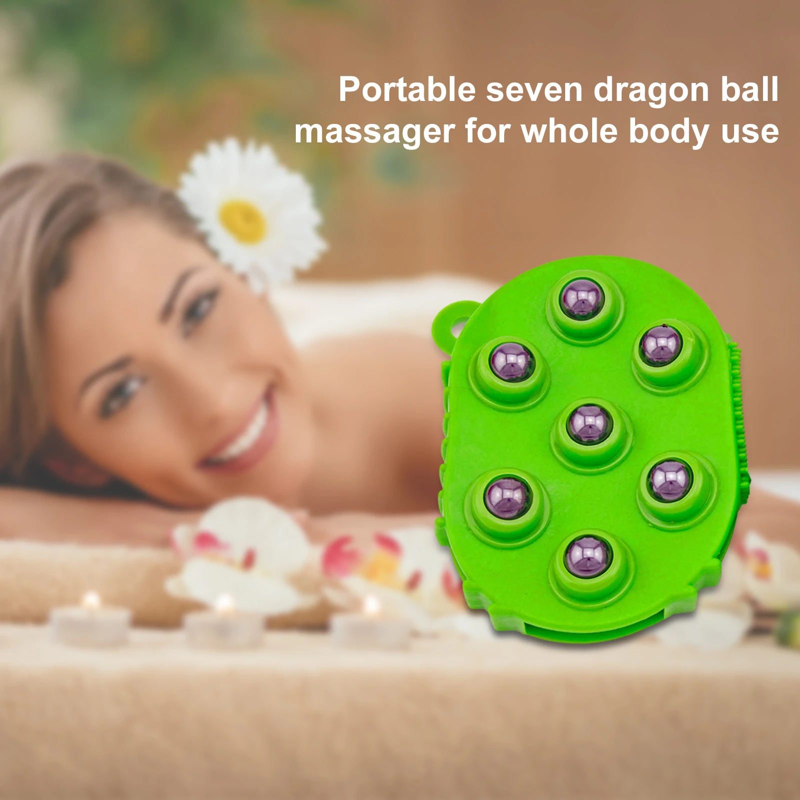 7 Balls Roller Body Massage Glove Anti-Cellulite Muscle Pain Relief Relax Bath Massager For Neck Back Shoulder Face Lift Tools