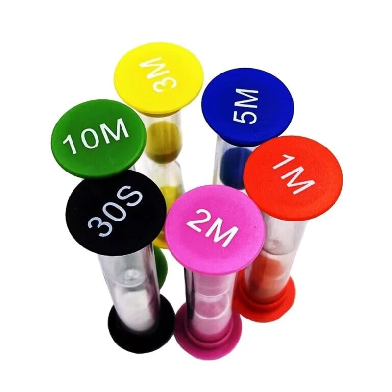 

Набор из 6 песочных таймеров для кухни и учебы, бытовые пластиковые песочные часы