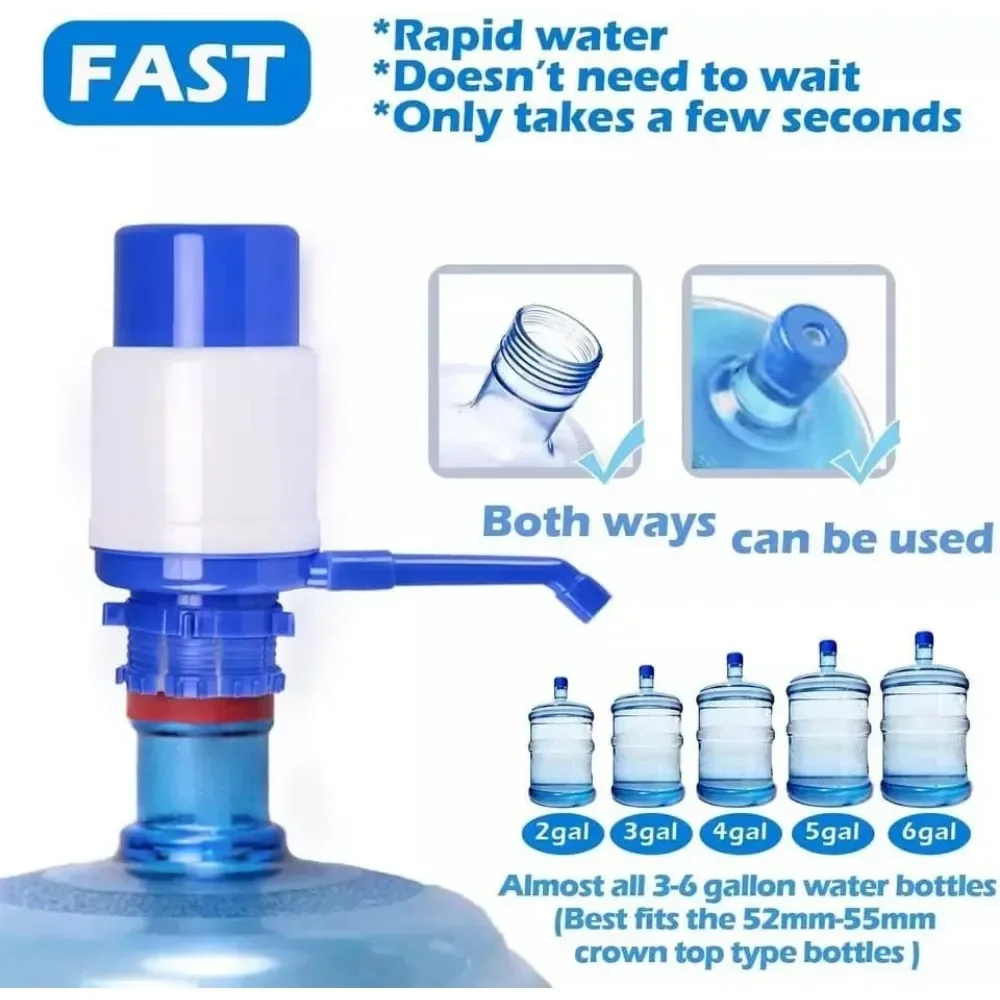 Hand Press Pump Outdoor Drinking Water Water Filters for Bottled Dispenser 5-6 Gal Home Office Kitchen and Home Use