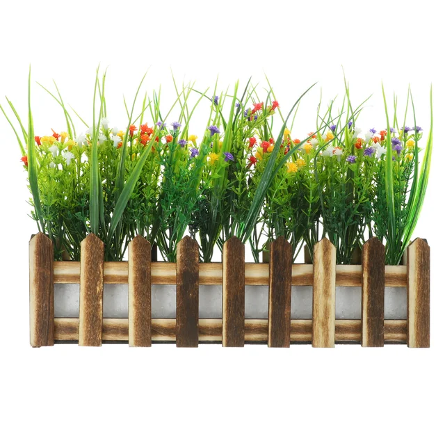 Mesterséges Virágkerítés Mini Virágok Elrendezése Középpont Dekorációs Iroda Műszál Fa Cigány Otthoni Kiegészítő - Image 3