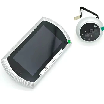 Campanello per porta digitale intelligente da 4,5 pollici con telecamera per visione notturna a infrarossi, campanello per porta, registrazione video, spioncino