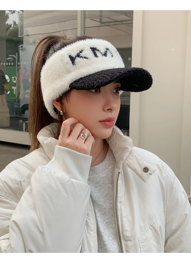 Nuovo elastico lavorato a maglia da donna con berretto caldo antivento da golf con linguetta d'anatra_voghion.com