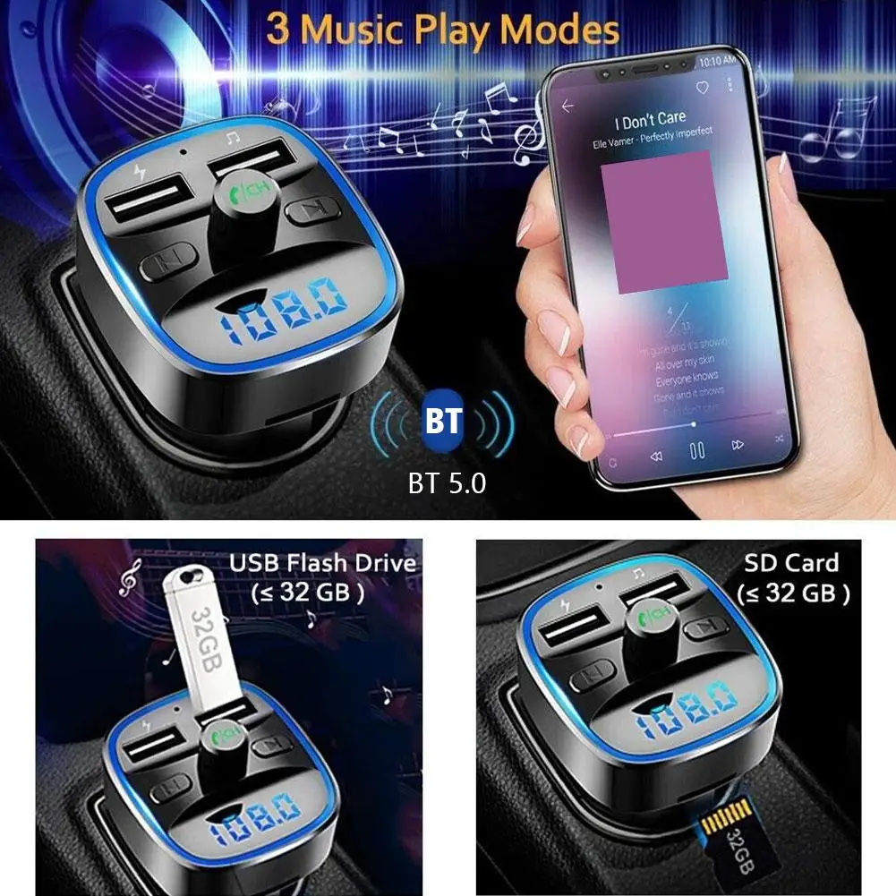 Bluetooth 5.0 FM Transmitter Car Adapter 6