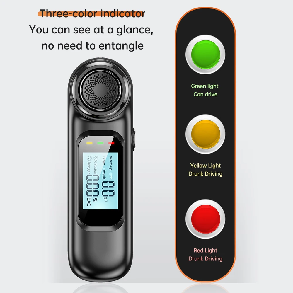 Non-Contact High-Precision Alcohol Tester Portable Car Alcoholimeter Digital LCD Screen Accuracy Breathalyzer Diagnostic Tool alcohol tester,breath alcohol tester