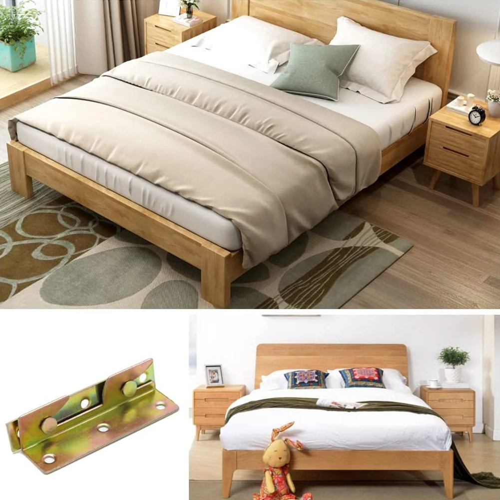 Description Picture 6 of item4 Sets Metal Bed Bracket Bed Frame Fixing Connecting Furniture Rail Hook Brackets Hinge Fitting Connector Lock Hardware