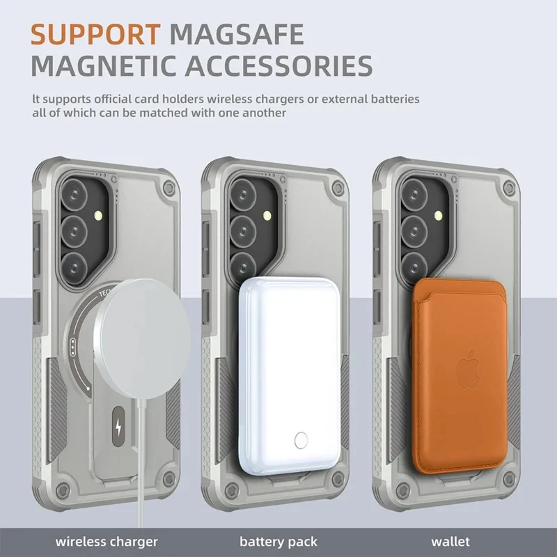 Magnetic Wireless Charging Case with Holder and Anti-Fall Protection