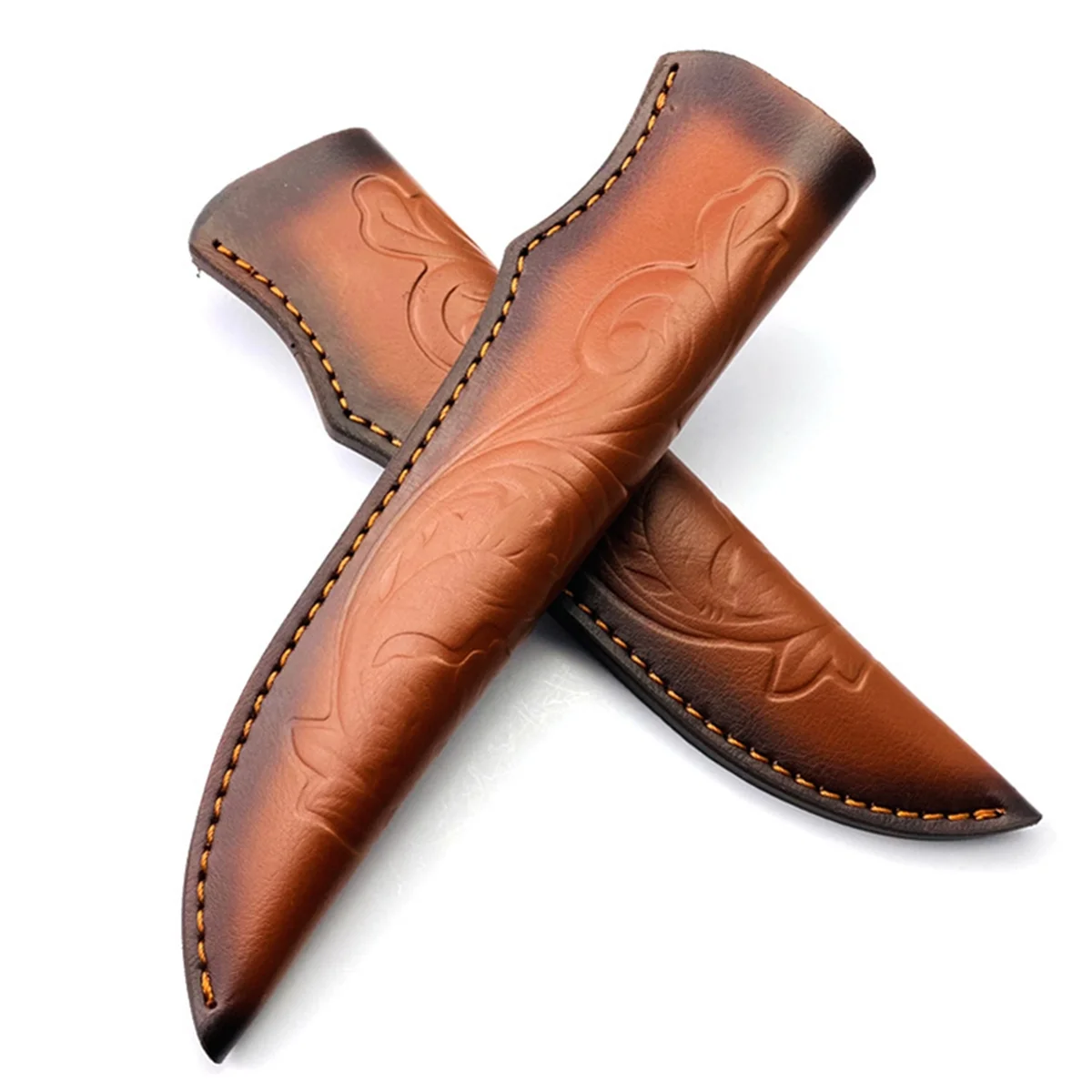 BAAU Cow Leather Straight Knife Sheath Outdoor Portable Scabbard Fixed Blade Cover Holders Pants Storage Bag 2Pcs