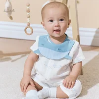 Dave Bella 2024 New Summer Boy’s Girl's Baby Jumpsuit Romper Newborn Creeper Romper Short Sleeve Casual Print DB2240815 2