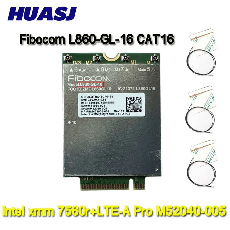 Huasj Fibocom L860-Gl-16 Cat16 4G Moudle Intel Xmm 7560R + Lte-A Pro Per Hp Elitebook 865 845 840 835 G9 M52040-005