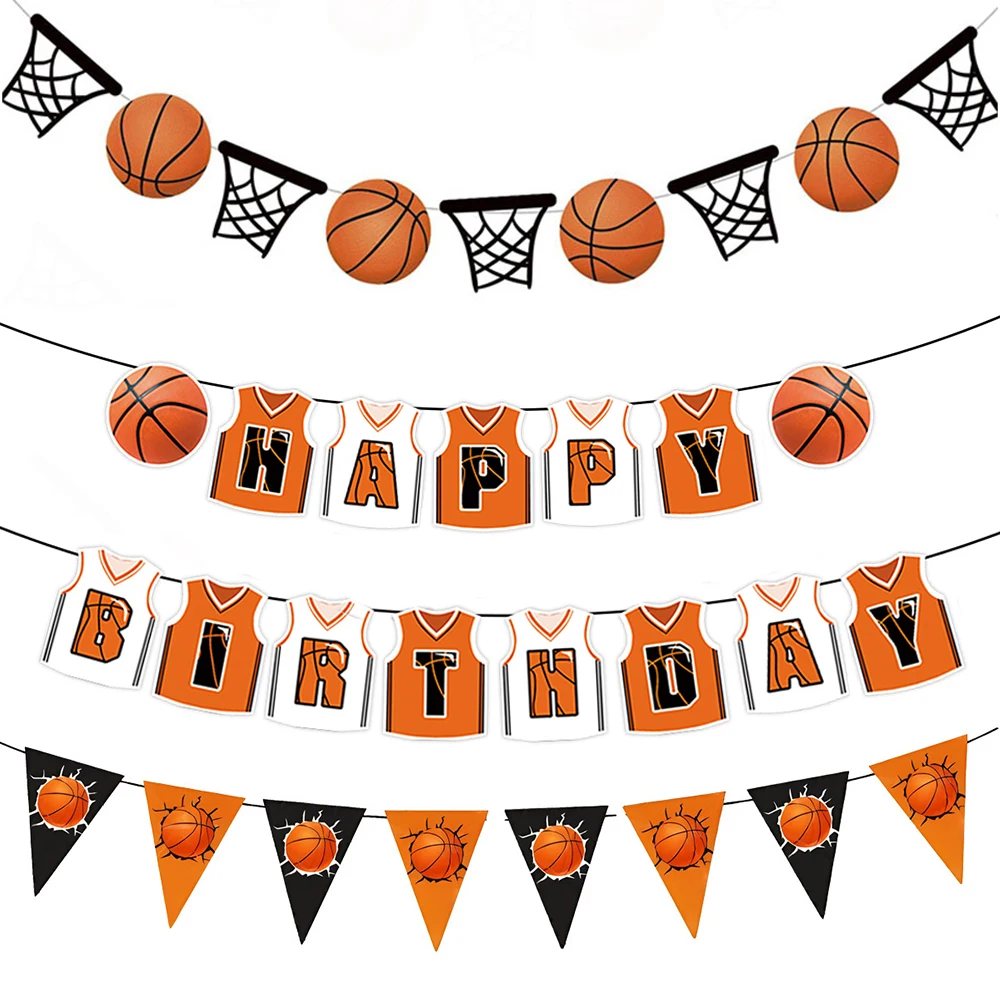 Basketball Alles Gute zum Geburtstag Banner Basketball Mottoparty Dekorationen Basketball Girlanden Jungen Männer Geburtstag Party Dekor Zubehör