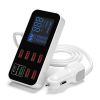 40W 8 Ports USB Car Charger QC3.0 PD Type C Fast Phone Charger With LED Display Multi USB Charger-N58
