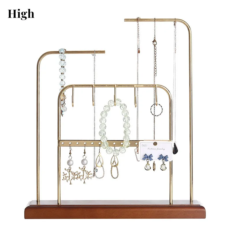 Jewelry Tree Stand Organizer 3in1 Necklace Organizer Display Bracelet Earrings and Ring Tray Jewelry Holder Hanger Metal