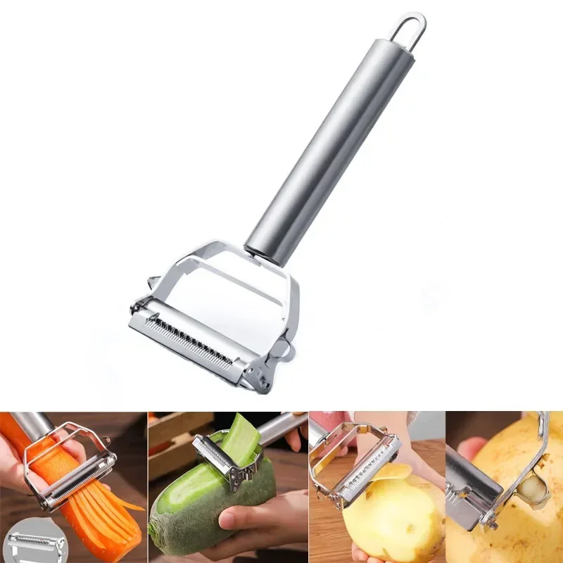 Stainless Steel Vegetable Cutter Peeler Vegetable Chopper Chip  Multi-function Salad Fruit Kitchen Accessories Kitchen Gadgets