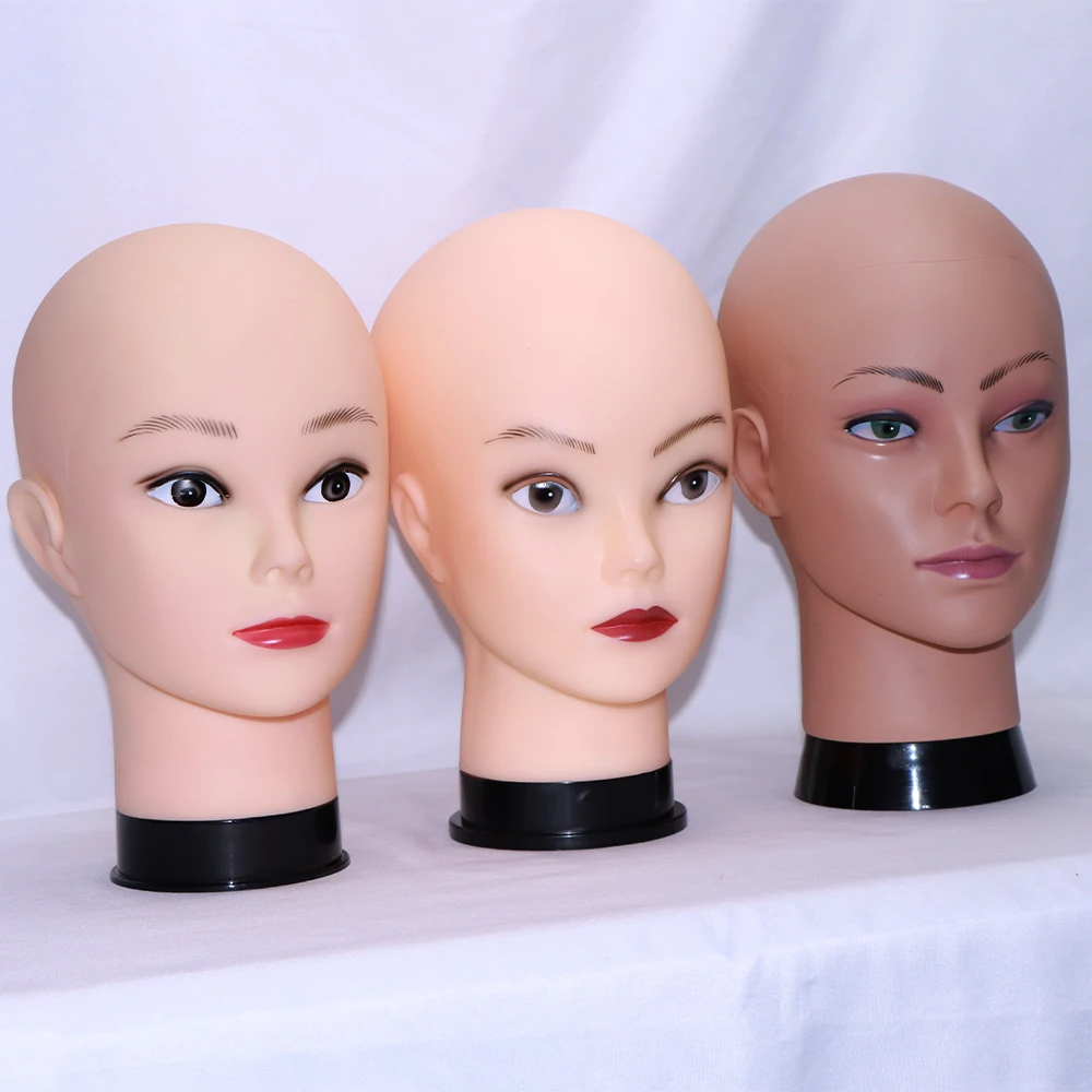 Wig Head Mannequin Bald Mannequin Training Head With Stand Tripod African Manikin Head Adjustable Wig Tripod Get T Pins Wig Install Kit