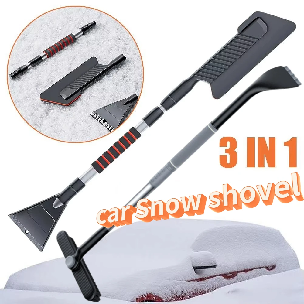 3-in-1 Winter Car Snow Shovel Aluminum alloy EVA grip Cleaning Tools