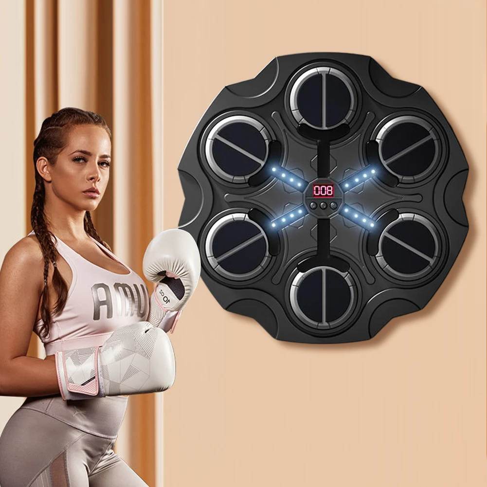 Music Boxing Machine Boxing Workout Machine Bluetooth-Compatible Smart Training with Gloves for Response Training