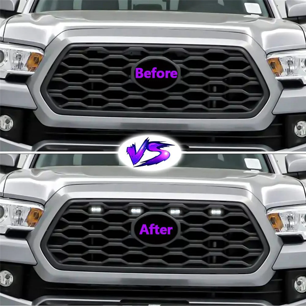 

16 шт., передние фонари для гриля для Toyota Tacoma Raptor TRD Off Road Sport 2020 2021, внешние фонари, желтые фонари