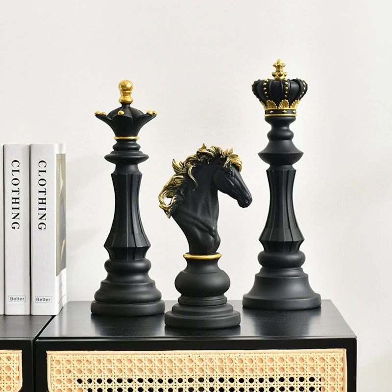 Resin Chess Pieces Board Games Accessories International Chess Figurines Statue Retro Home Decor Chessmen Sculpture Ornaments board game table games chess pieces and board chess pieces
