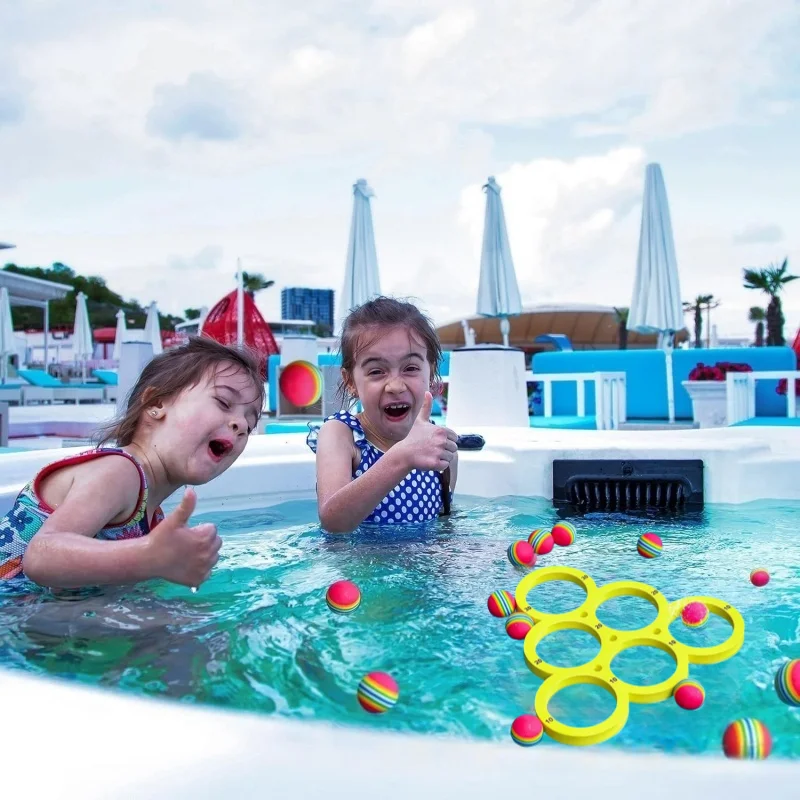 Water Sports Floating Pool Game Toy Pool Kids Toy Throwing Ring Set Durable EVA Material Floating Throwing Ring Sports Ball
