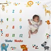 Baby Photography Props Infant Milestone Background Blanket Newborn Monthly Growth Milestone Blanket Cloth Commemorate Rug 1