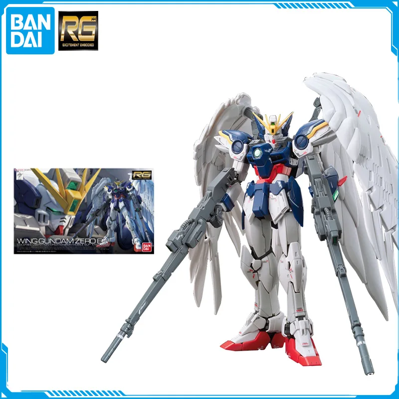 

In Stock Bandai RG 1/144 XXXG-00W0 Wing Gundam Zero Original Model Anime Figure Model Toys Action Collection Assembly Doll Pvc