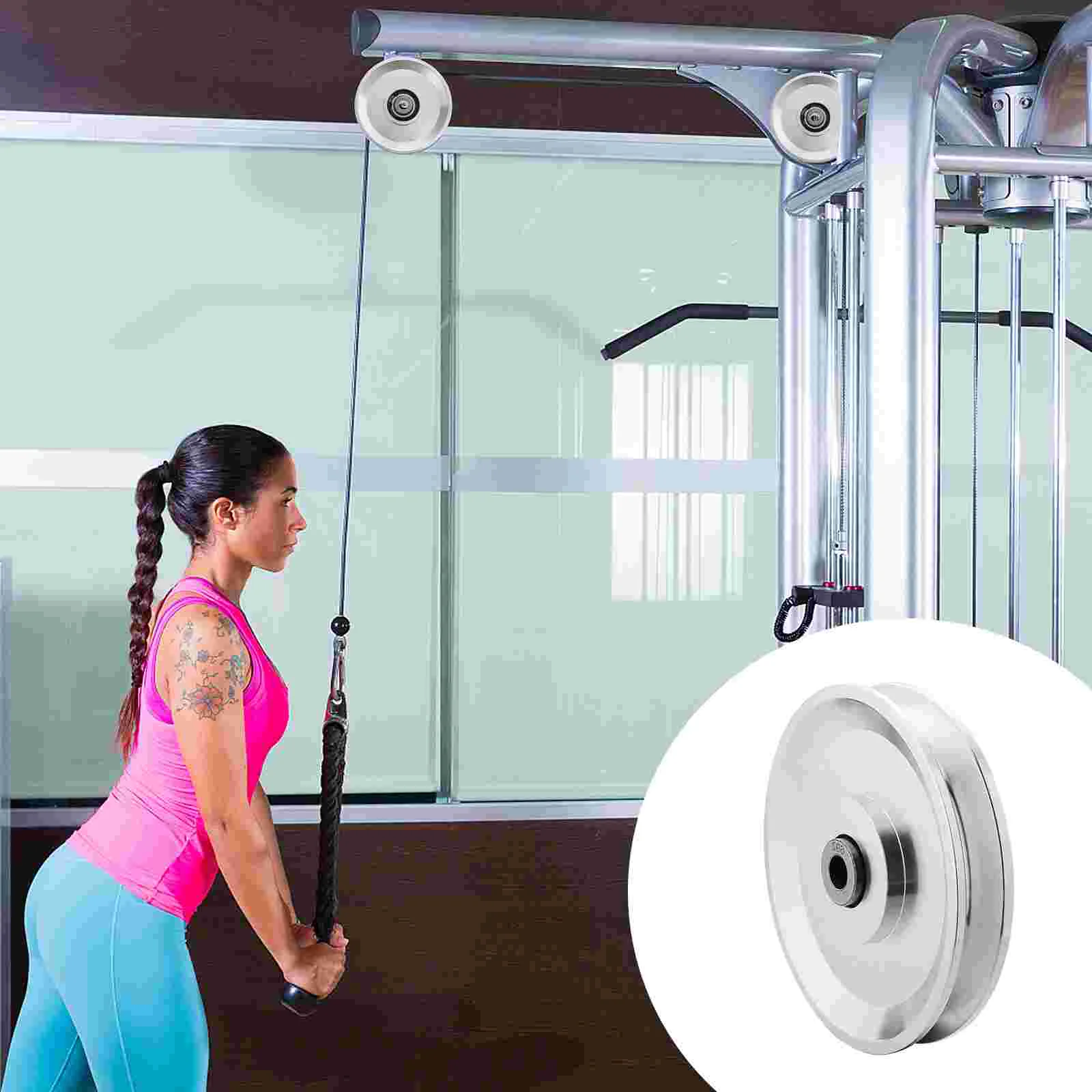 

Pulley Durable Aluminum Lift Wheel Gym Equipment Accessories Load Bearing Ball Bearings Universal Crane