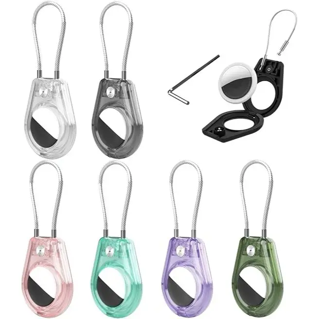 Enhanced AirTag Holder - Secure Wire Cable Keychain with Protective Case for Luggage, Keys, Backpacks, Pets