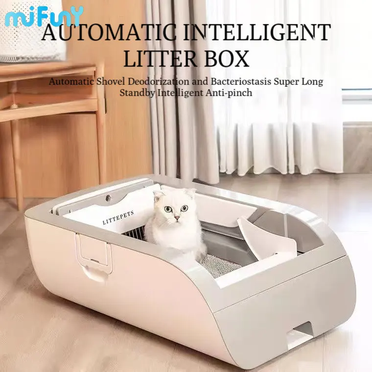 MiFuny Automatic Cat Litter Box Self Cleaning Recarregável Anti stick