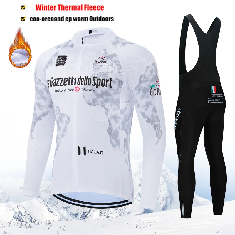 Winter Tour De Italy D'ITALIA Cycling Clothes Men's Blouse Uniform Costume Bike Fleece Jersey Sports Set Bicycle Clothing 2026