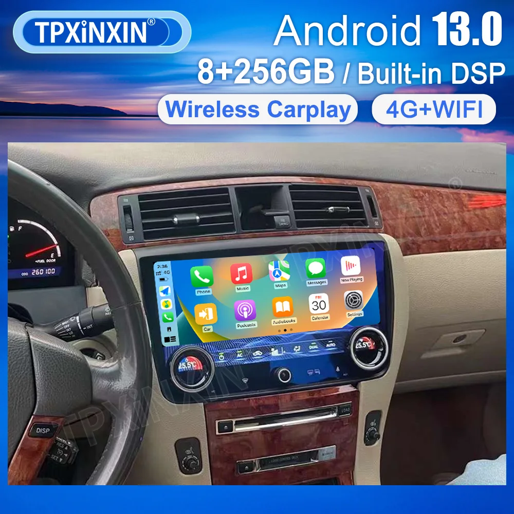 

12.0-inch For Toyota Crown 2007 2008 2009 2010 2011 Car Multimedia Android Auto HiCar Head Unit sreen Wireiess Carplay