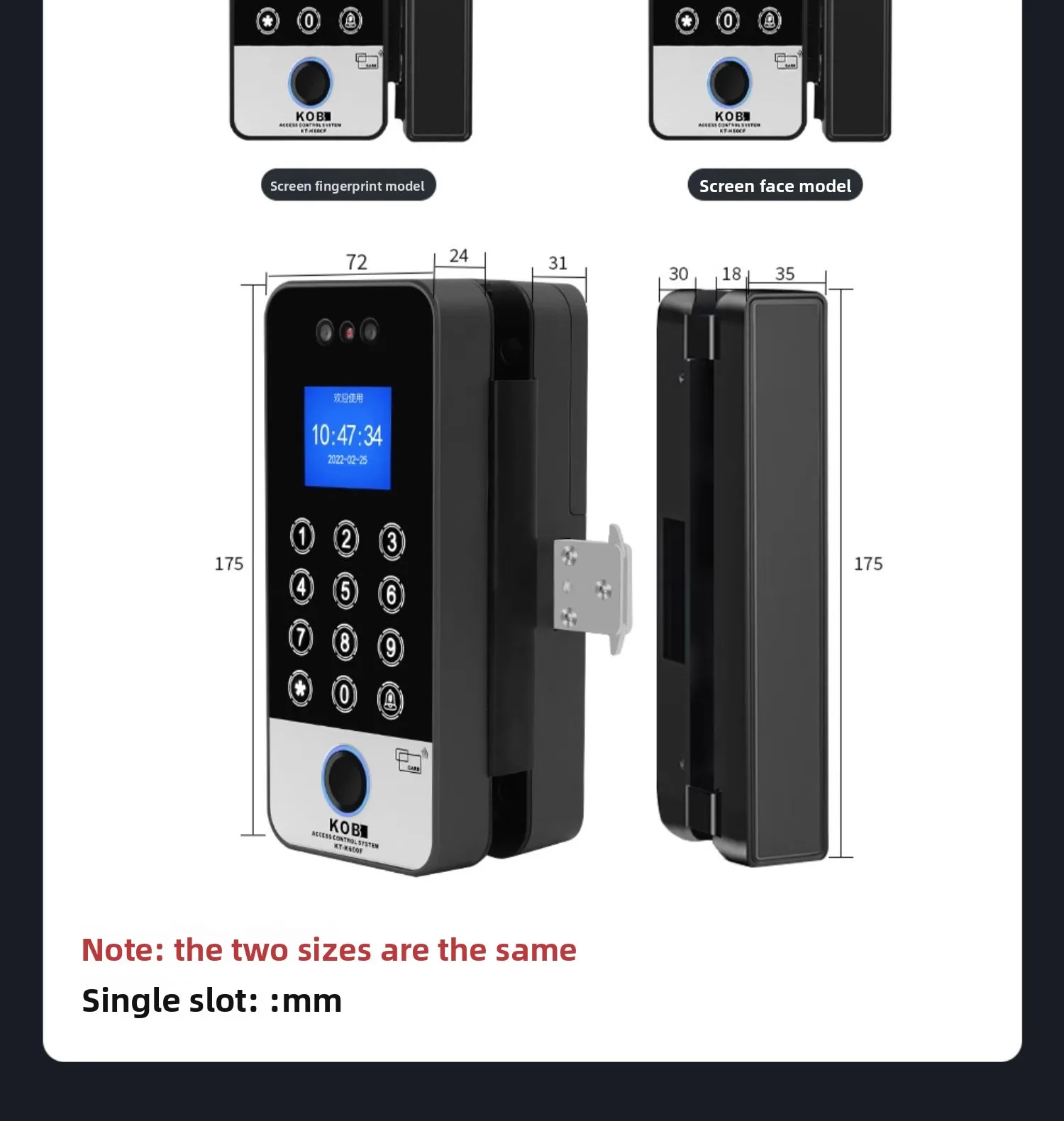 glass door fingerprint lock without opening holes Framed sliding door Intelligen