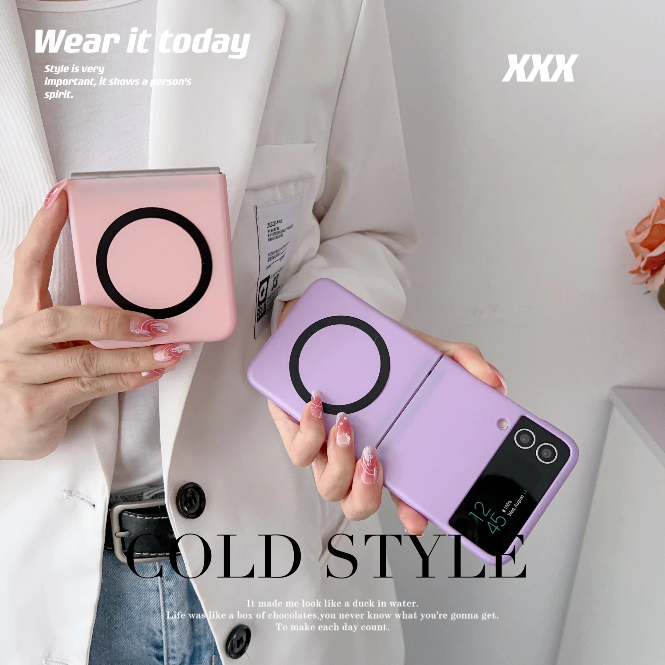 Cerniera Magnetica Alla Moda Con Pelle Per Samsung Galaxy Z Fold, Custodia Ben Progettata, Z Flip 3, 4,