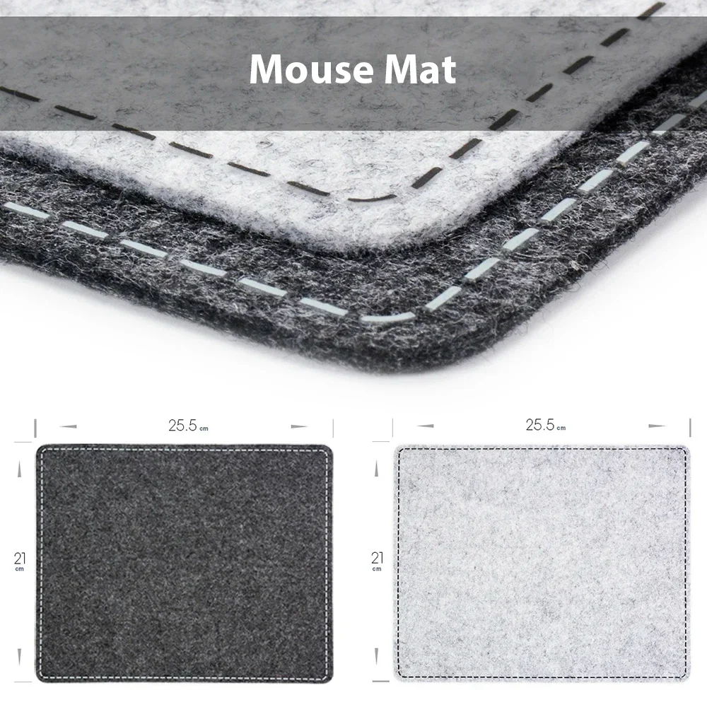 Wool Felt Laptop Bag with Bonus Mousepad and Power Mini-Pack Gift