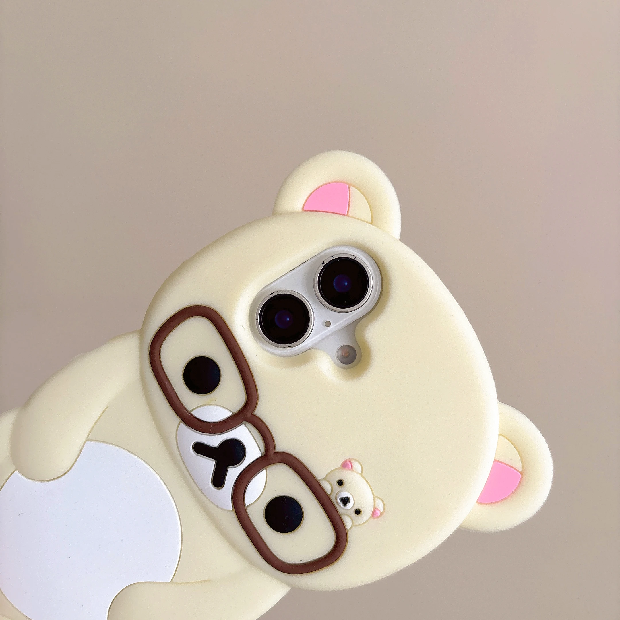 Für iPhone 16 15 14 13 12 11 Pro Max Plus Xs XR 6 7 8 Plus Sanfte Brille Rilakkuma Bär Silikon Soft Cover Case – Detail 5