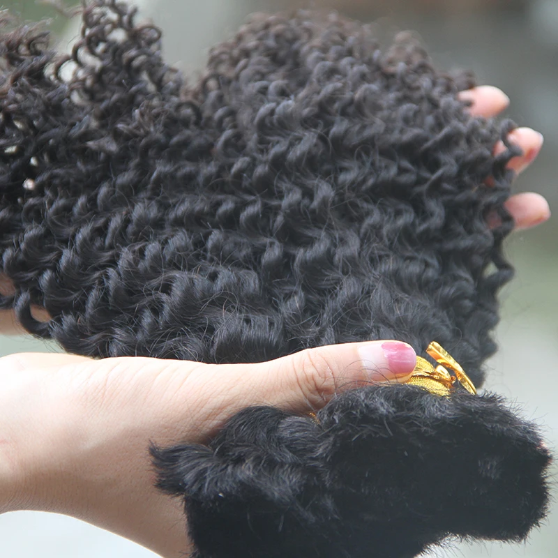 Remy Kinky Curly Peruvian Hair Bulk long length 100% Human Braiding Hair Bulk Machine Made100g Natural Black