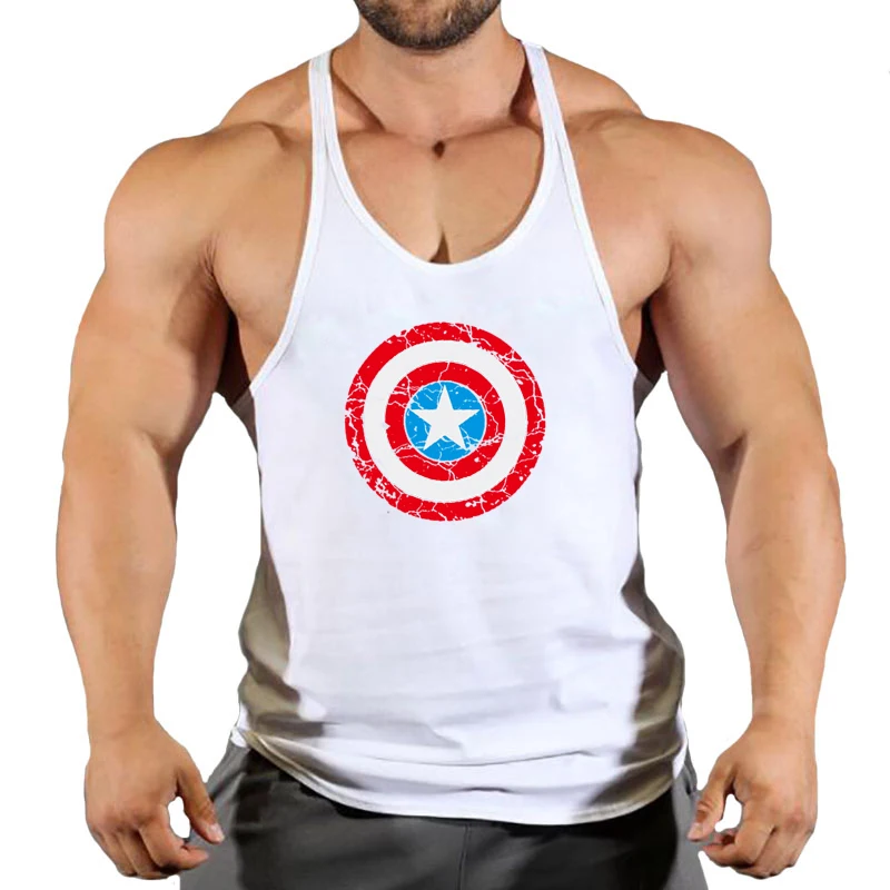 Bodybuilding Tank Tops Running Vests Sports Tank Tops Sports Vests Tank Tops Summer fashion trend fitness vest men's fitness gym clothing printing cool shirt running casual comfortable vest