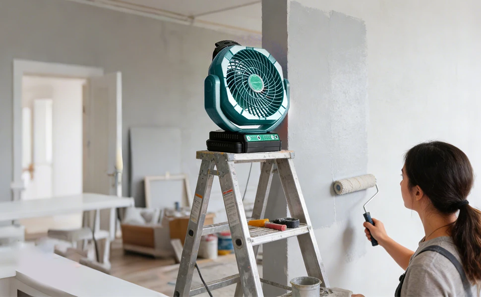 Cordless Oscillating Fan for Bosch 18V Battery, 3-Speed Jobsite Industrial Camping Fan (Battery Not Included)