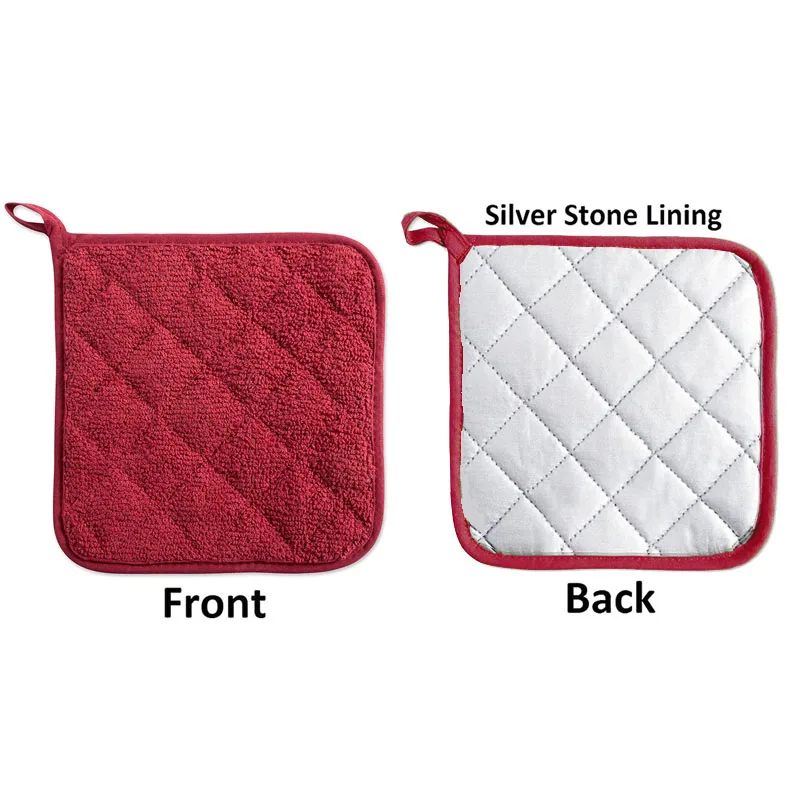 2pcs Pot Holders Heat Resistant Cotton Mat Baking Hot Pads Table Placemat Accessories horno Non-slip Potholder Cushion Kitchen