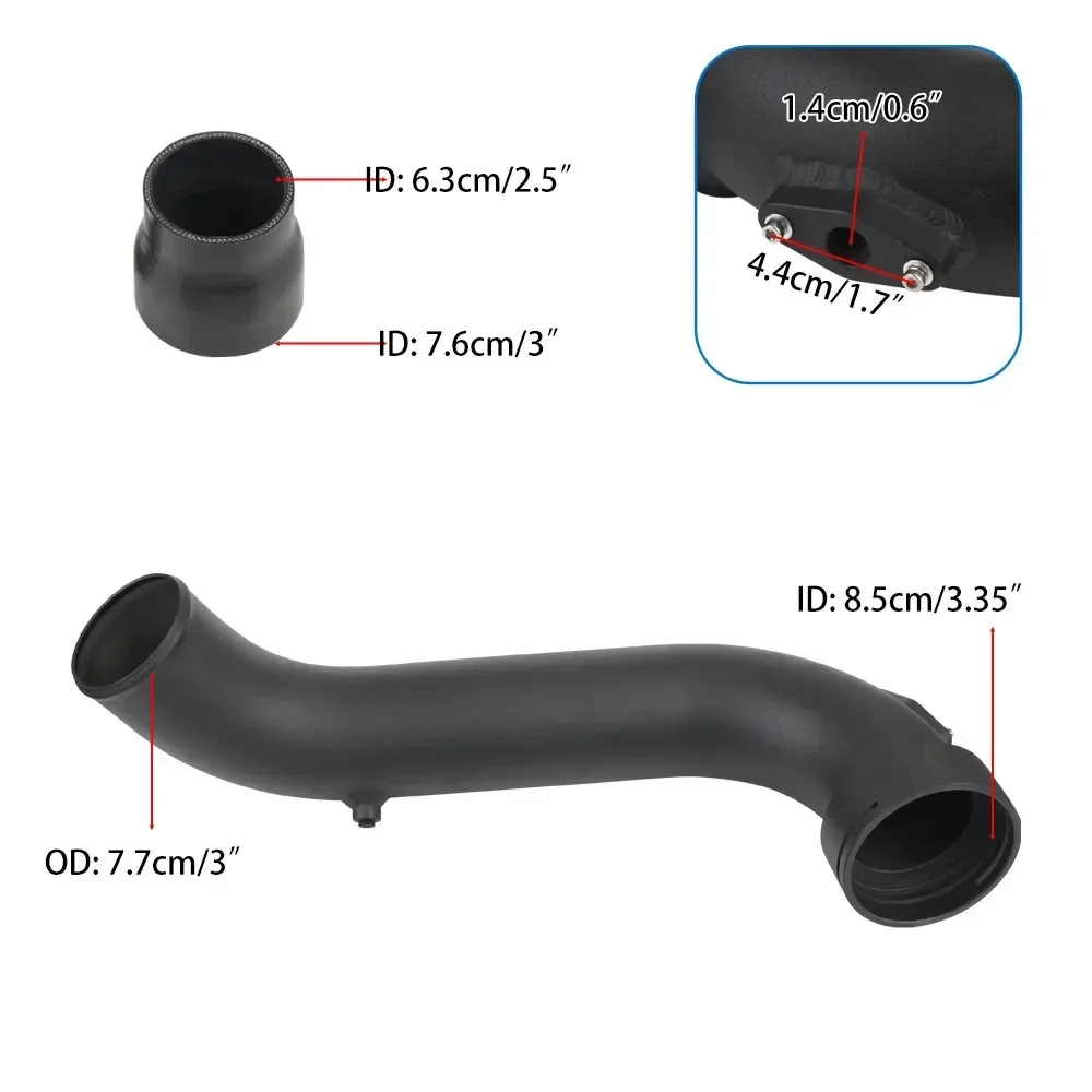 3Inch Intake Turbo Charge Pipe Aluminum for BMW N55 135i 335i E92 E93 E82 XDrive 2011-2012 Intake Turbo Cooler Kit N55