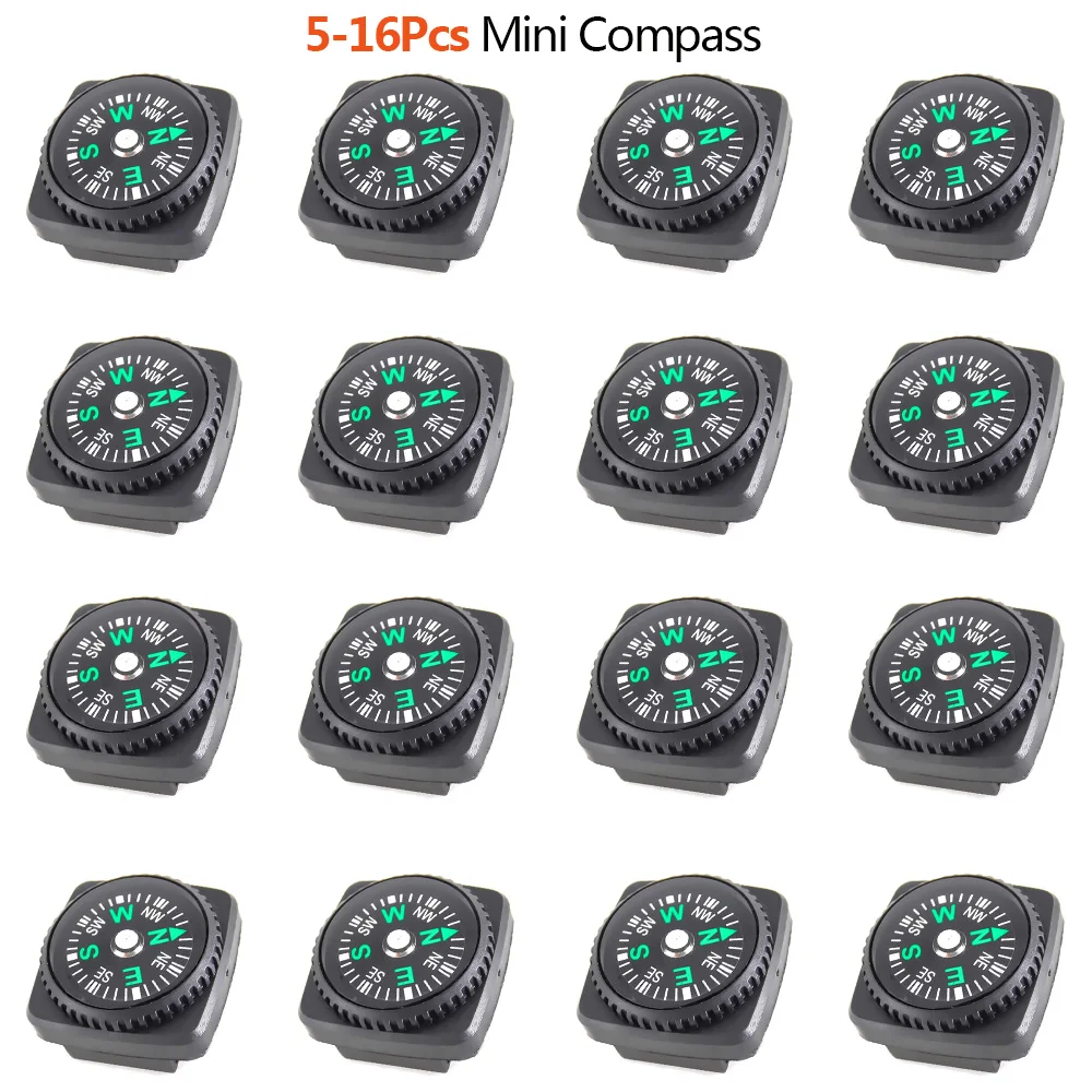 5/10/16Pcs Mini Pocket Oil Filled Compass Portable Wristband Compass Detachable Outdoor Camping Hiking Travel Navigation Tool mini compass,portable compass