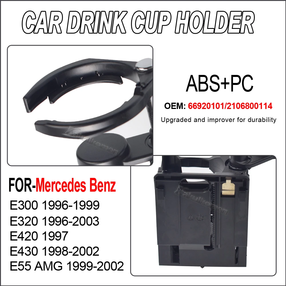 New Black Centre Console Cup Holder For Mercedes Benz E Class W210 E260 E300 E320 E400 Car