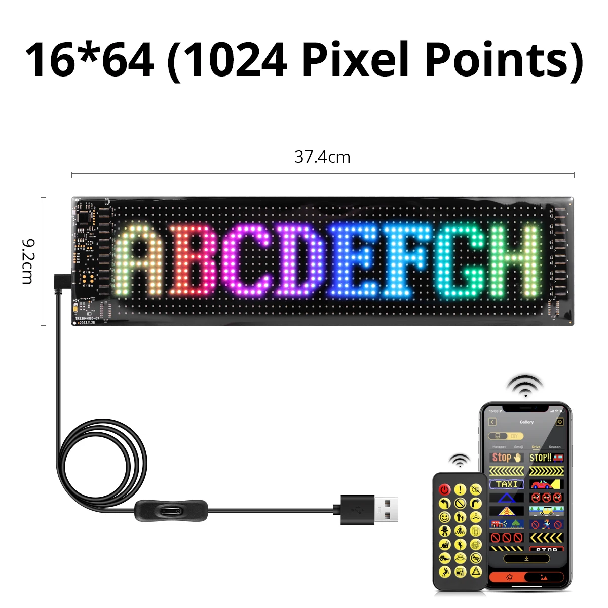 16x64 LEDs 9x37CM