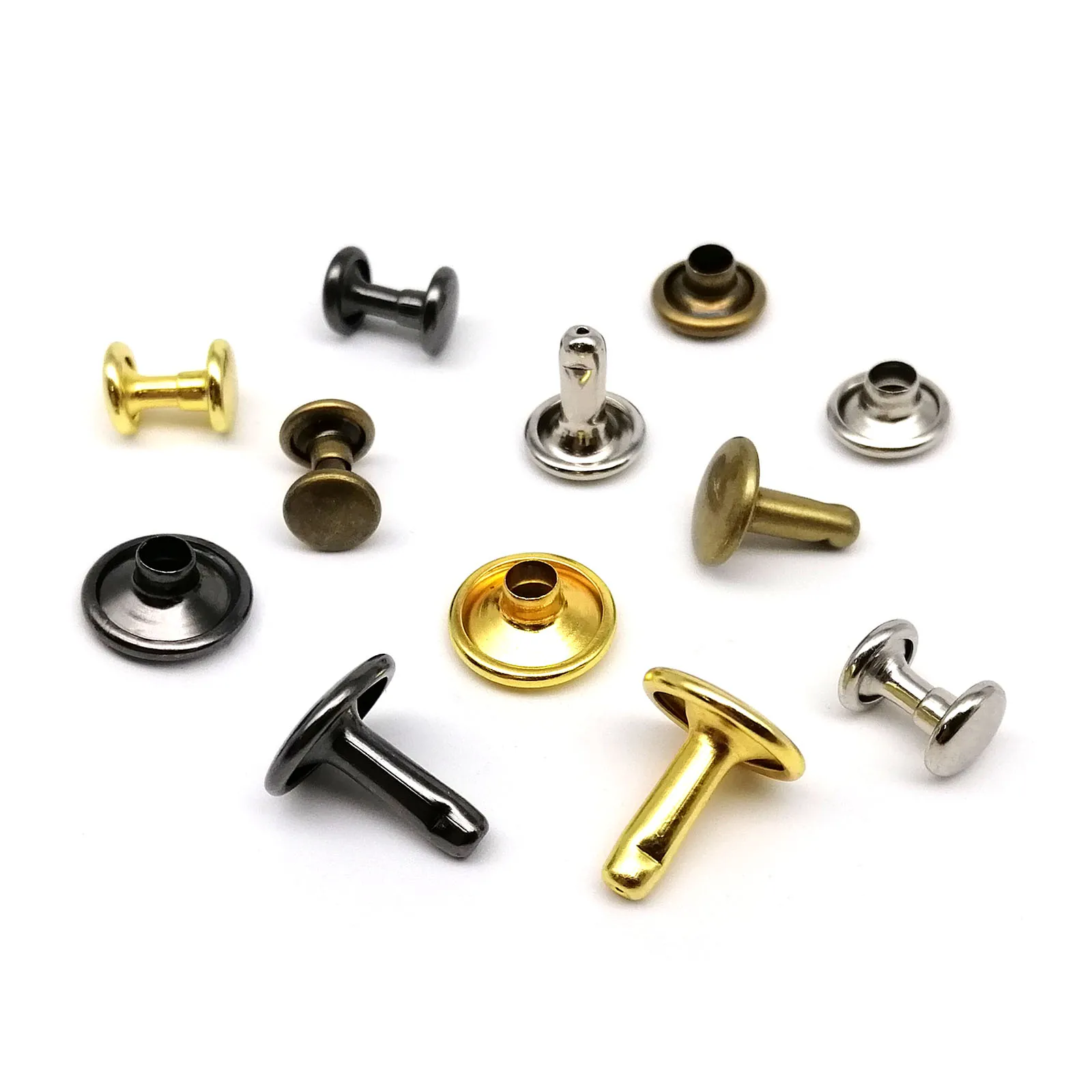 6mm 8mm 10mm Metal Double Cap Side Round Rivet Leather Craft Belt Wallet Bag Shoe Clothes Decorative Repair Nailhead Stud 50sets Metal Rivets Belt Strap Rivets Copper Rivets Metal Studs Leather Rivets